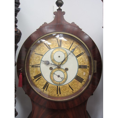 8013 - A 19th Century flame mahogany 8-day longcase clock with painted circular 13