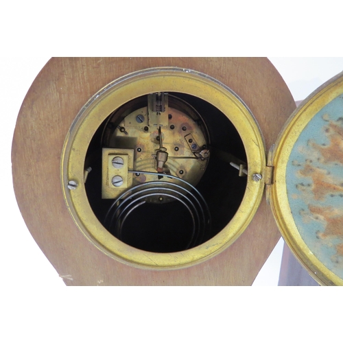 8033 - Two Edwardian mahogany csaed striking clocks with French/German movements, one of balloon form (2)