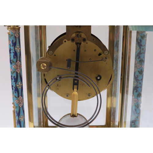 8064 - An early 20th Century highly decorative stirking mantel clock in brass/glazed architectural case wit... 