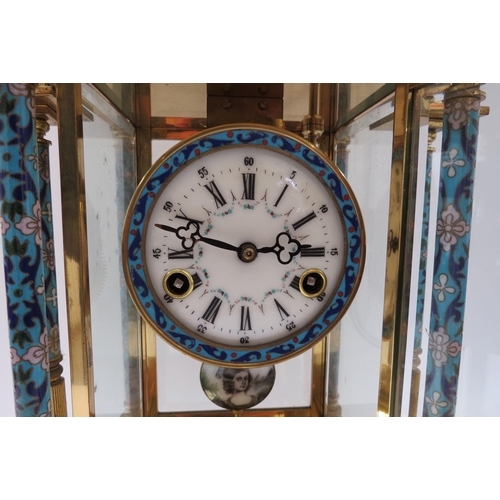 8064 - An early 20th Century highly decorative stirking mantel clock in brass/glazed architectural case wit... 