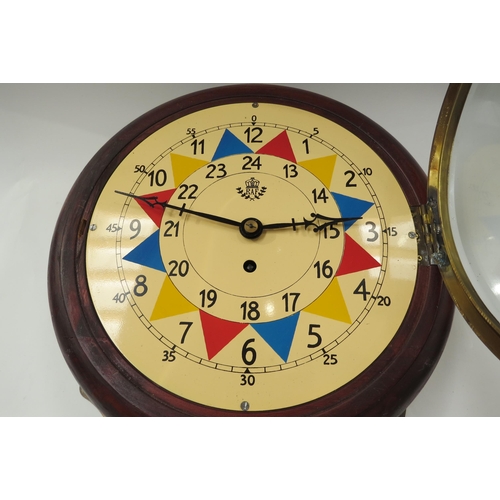 8081 - A reproduction RAF Sector wall clock with single fusee movement, with key and pendulum. 10