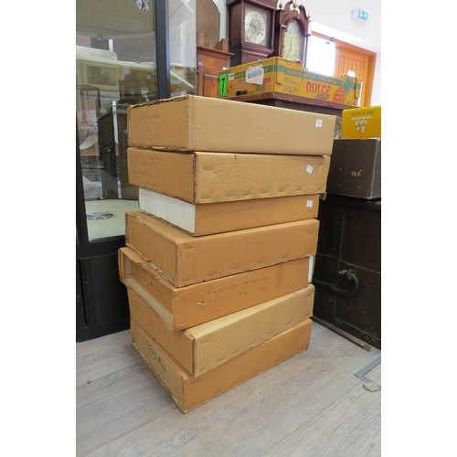 8241 - Seven boxed pairs of modern longcase dials, mainly Keininger