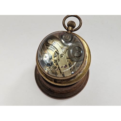 8092 - An American paperweight clock with French movement, Arabic numerals with subsidary seconds dial, vis... 