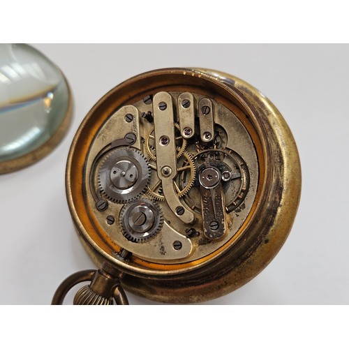 8092 - An American paperweight clock with French movement, Arabic numerals with subsidary seconds dial, vis... 