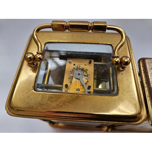 8100 - A Schatz 8-day carriage timepiece with pin pallet escapement, with another carriage timepiece with l... 