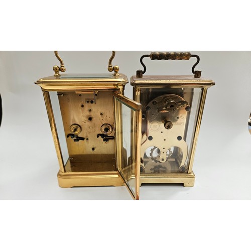 8100 - A Schatz 8-day carriage timepiece with pin pallet escapement, with another carriage timepiece with l... 