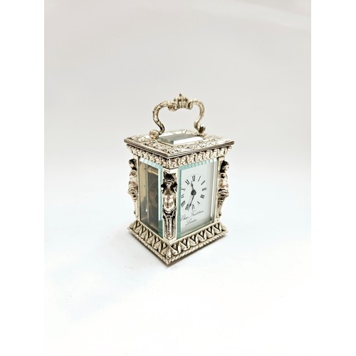 8101 - Charles Frodsham Co Ltd, limited edition miniature silver carriage clock (no 870) made to commemorat... 