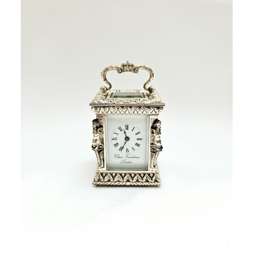 8101 - Charles Frodsham Co Ltd, limited edition miniature silver carriage clock (no 870) made to commemorat... 