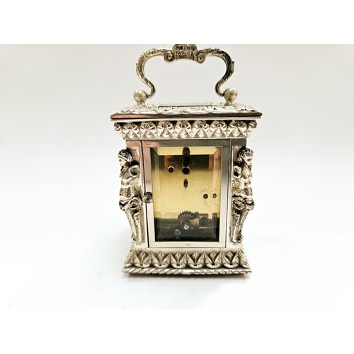 8101 - Charles Frodsham Co Ltd, limited edition miniature silver carriage clock (no 870) made to commemorat... 