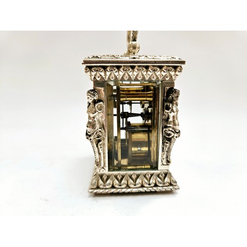 8101 - Charles Frodsham Co Ltd, limited edition miniature silver carriage clock (no 870) made to commemorat... 