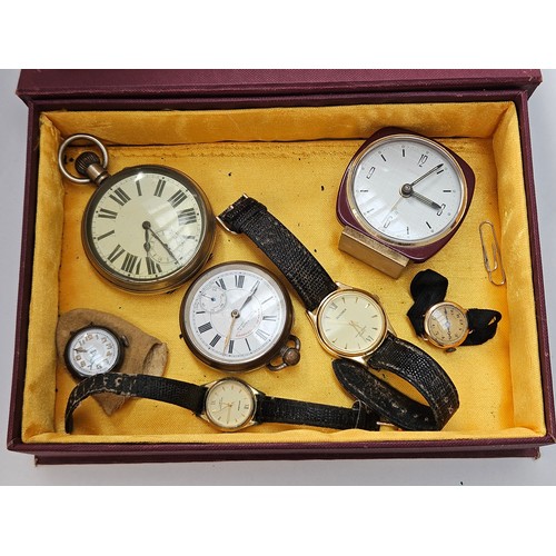 8199 - A group of watches including Railway Timekeeper, Sekonda, a silver trench watch, etc.