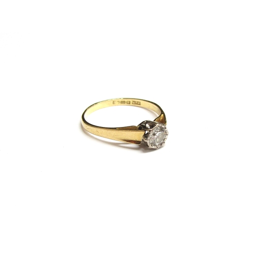 9148 - An 18ct gold diamond solitaire ring 0.25ct approx. Size P, 2.4g   NO RESERVE AS PHONE CALL 19/6 15.5... 