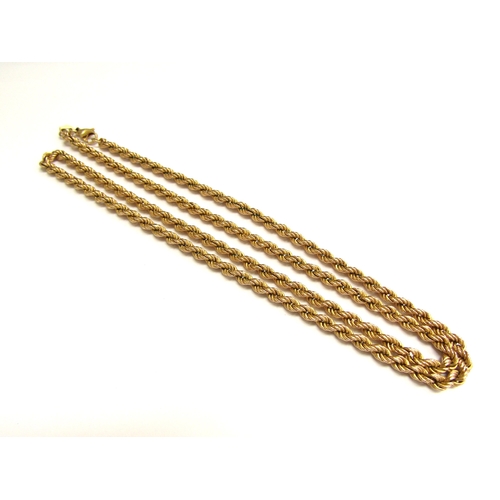 9092 - A 9ct gold rope twist necklace, 62cm long, 26.6g