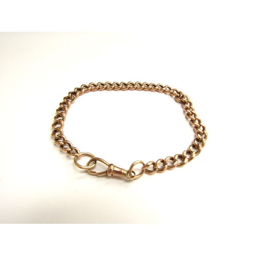 9035 - A 9ct gold bracelet made from a watch chain, with dog clasp,  20cm long, 5g