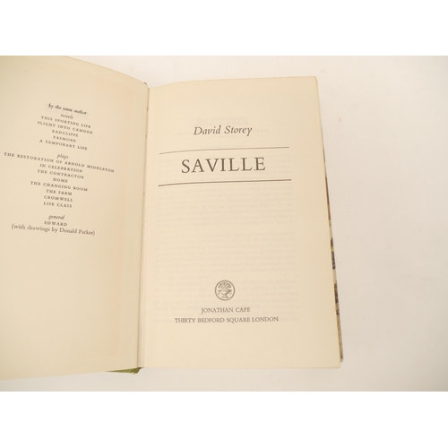 9304 - David Storey: 'Saville', London, Jonathan Cape, 1976, 1st edition, original cloth gilt, dust wrapper... 