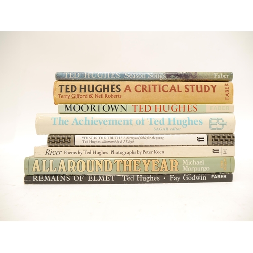 9341 - Ted Hughes, 8 titles, including 'Remains of Elmet', 1979, 1st edition, original wraps, 'River', 1983... 