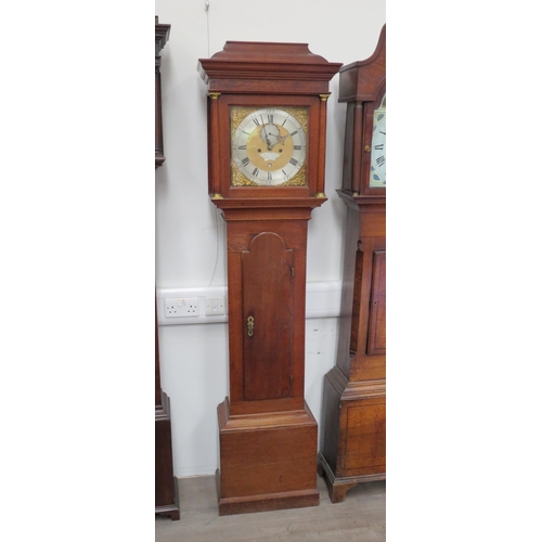 8006 - A John Ponel of Margate 8-day long case clock, silvered Roman numerated chapter ring, sweep second s... 