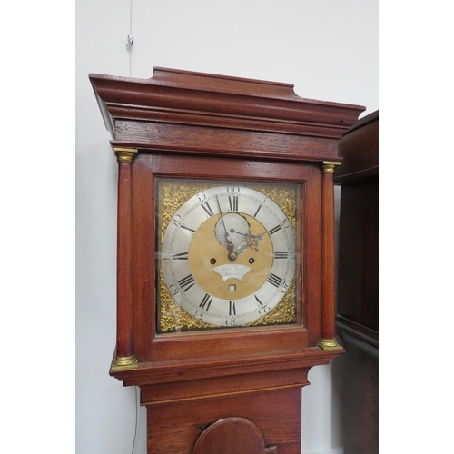 8006 - A John Ponel of Margate 8-day long case clock, silvered Roman numerated chapter ring, sweep second s... 