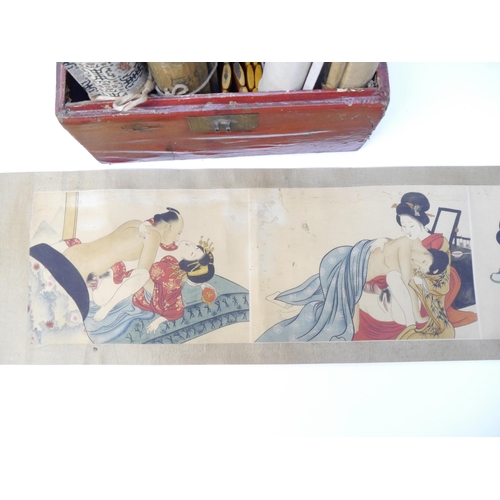 9007 - (Shunga Emaki, Japanese Erotic Hand Scrolls.) Twelve circa late C19th/C20th Shunga Erotic scrolls, i... 