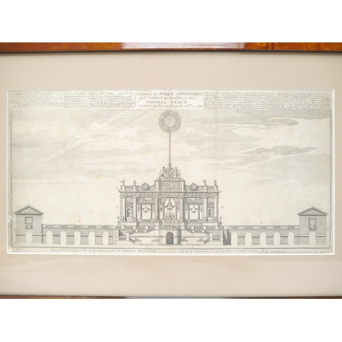 9100A - (Fireworks, Pyrotechnics.) Four C17th & C18th framed & glazed engravings depicting fireworks compris... 