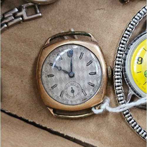 8196 - A group of mixed watches including gold plated examples Timex Snoopy, Pulsar, Elle, Atlantic, Omnia,... 