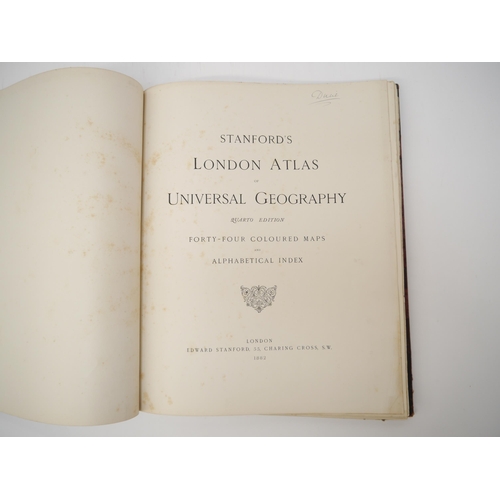 9044 - 'Stanford's London Atlas of Universal Geography. Quarto Edition. Fourty-Four Coloured Maps and Alpha... 