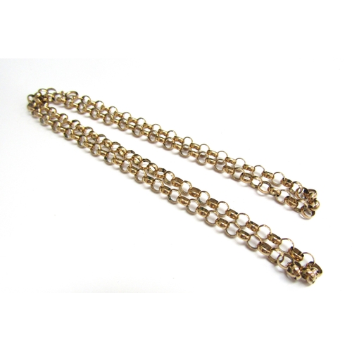 9414 - A 9ct gold belcher chain, 26cm long, 12g