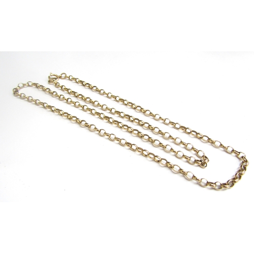 9122 - A 9ct gold belcher chain necklace, 50cm long, 8.6g