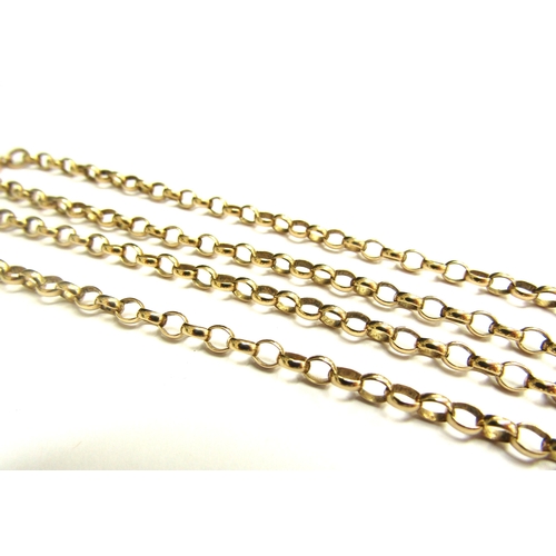 9122 - A 9ct gold belcher chain necklace, 50cm long, 8.6g