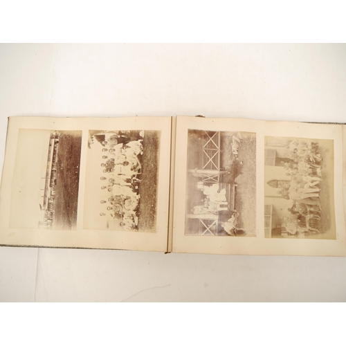 9018 - A victorian photograph album circa 1860's/ 70's containing approx 75 mounted albumen print photograp... 