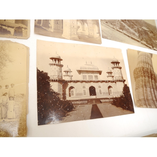 9013 - A collection of 15 albumen photographs of India, including Delhi, Simla, Kutab Minar at Dehli, Taj M... 