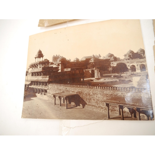 9013 - A collection of 15 albumen photographs of India, including Delhi, Simla, Kutab Minar at Dehli, Taj M... 