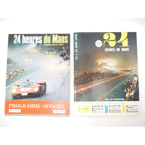 9354 - (Motor Racing, 24 Heures du Mans.) Two Le Mans 24 hours official programmes 1970 & 1971, each illust... 