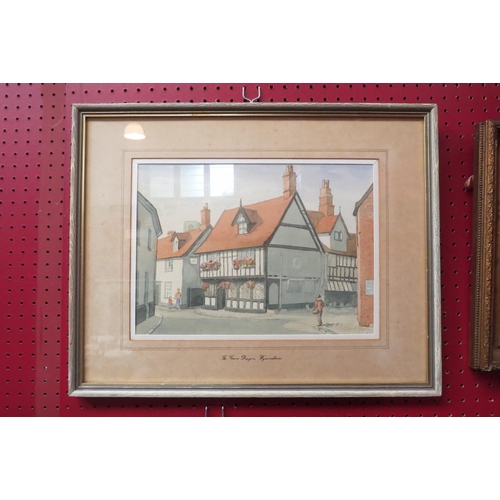 4116 - A watercolour depicting The Green Dragon, Wymondham, framed and glazed, 22.5cm x 31.5cm image size  ... 