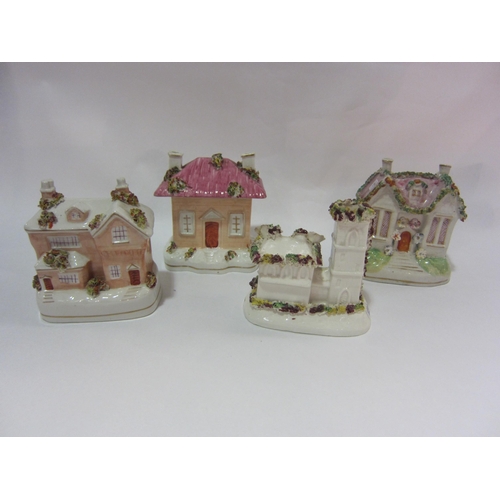 4261 - Four Victorian Staffordshire cottages, tallest 11cm