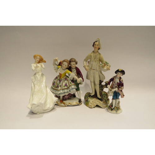 4265 - Four decorative figures including Vienna, Royal Doulton and Continental, a/f