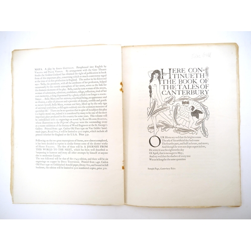 9130 - 'The Golden Cockerel Press Spring 1930', [12]pp booklet, engraved ills. by Eric Ravilious, Eric Gill... 