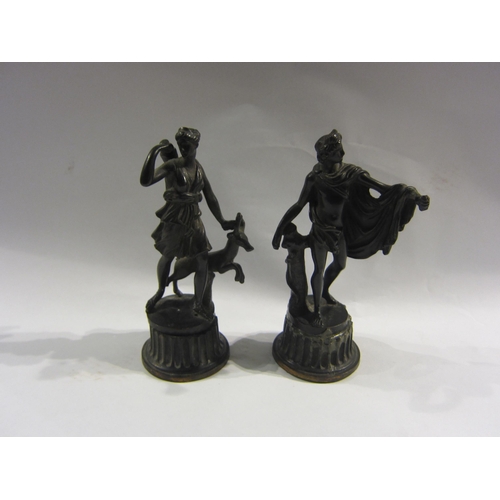 4313 - A pair of Victorian classical bronze figures, 12.5cm tall  (R)  £20