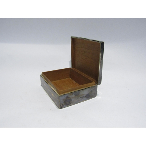 4355 - A silver cigar box, marks rubbed, a/f