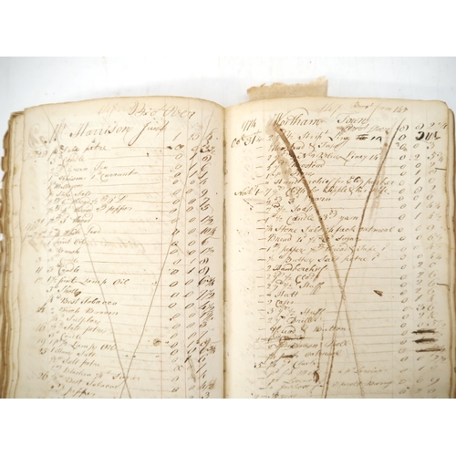 9058 - (Suffolk, Wortham.) [Ambrose Wretts.] A large manuscript account book, compiled 1772-1780 in the Wor... 