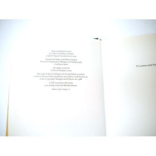 9306 - Kazuo Ishiguro: 'Never Let Me Go', London, Faber & Faber, 2005, 1st edition, signed piece mounted on... 