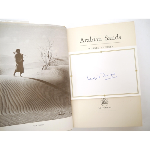 9310 - Wilfred Thesiger: 'Arabian Sands', London, Longmans, 1959, 1st edition, card signed by Thesiger in b... 