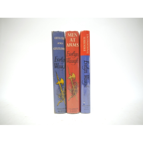 9336 - Evelyn Waugh, Sword of Honour trilogy: 'Men at Arms', 1952, 1st edition, 'Officers and Gentlemen', 1... 