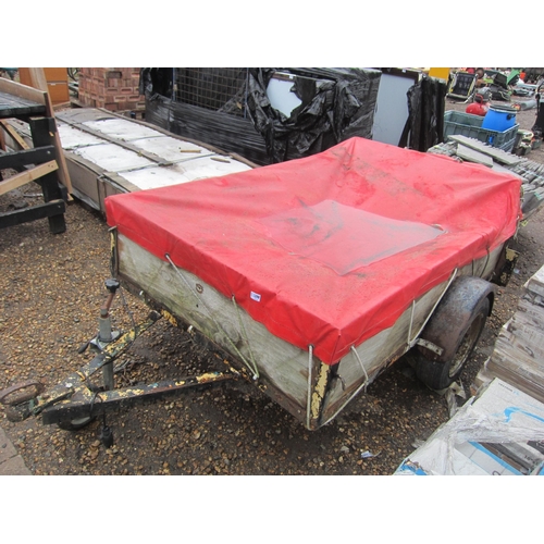 3298 - A single axle trailer, approx. 6' x 4' with tarp