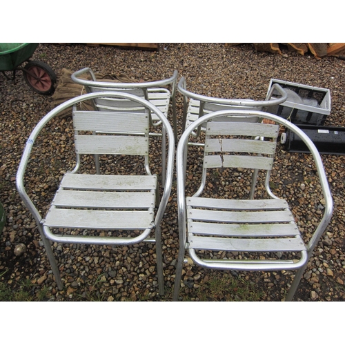 3333 - Four aluminium garden chairs