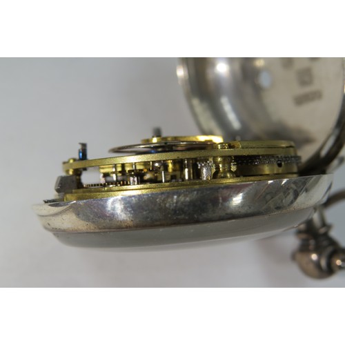 8208 - Two 19th Century silver cased pair case pocket watches, one with fusee movement and verge escapement... 