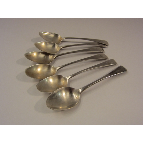 4306 - Five silver teaspoons engraved with the letter 