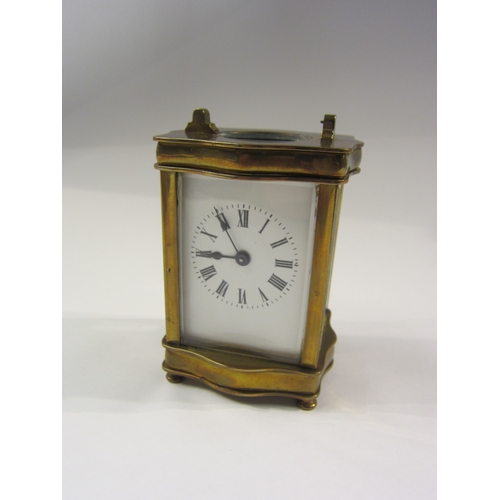 4311 - A brass carriage clock with Roman numeral enamel dial, a/f  (E)  £20-30