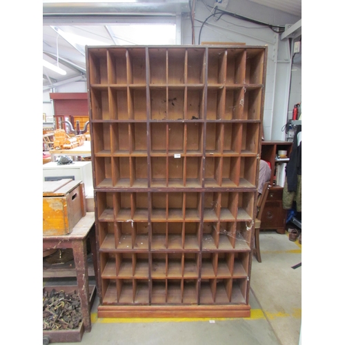 2116 - An Edwardian pigeon hole unit in two sections , W 110cm x H 187cm    (R)  £60