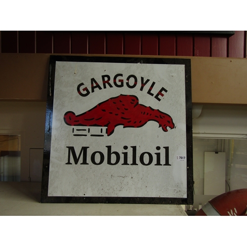 2383 - A metal sign with later Gargoyle Mobiloil and image applied, 58.5cm x 58.5cm    (C)